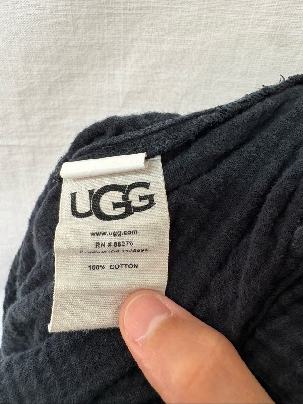 UGG Black Textured Maxi Slip Dress with Spaghetti Straps 100% cotton Size XL - Picture 5 of 6